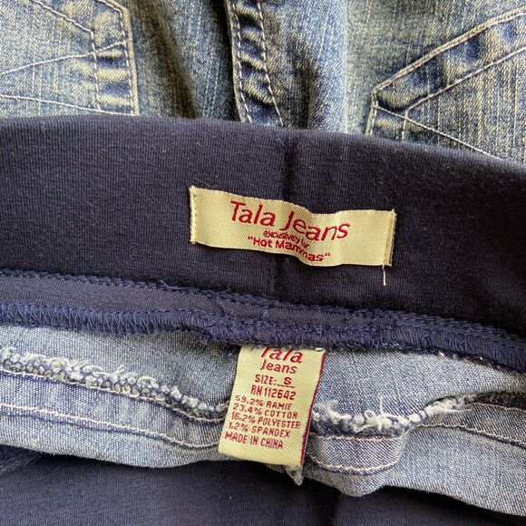 Tala Jeans Womens Capris Size Small Denim Blue Dirty Look Maternity NEW - Picture 5 of 5